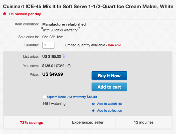 Cuisinart ICE-45 Mix It In Soft Serve 1-1:2-Quart Ice Cream Maker in White-sale-02