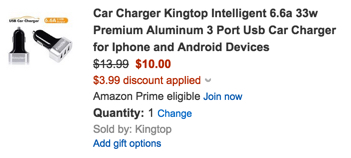 KingTop car charger 3-port