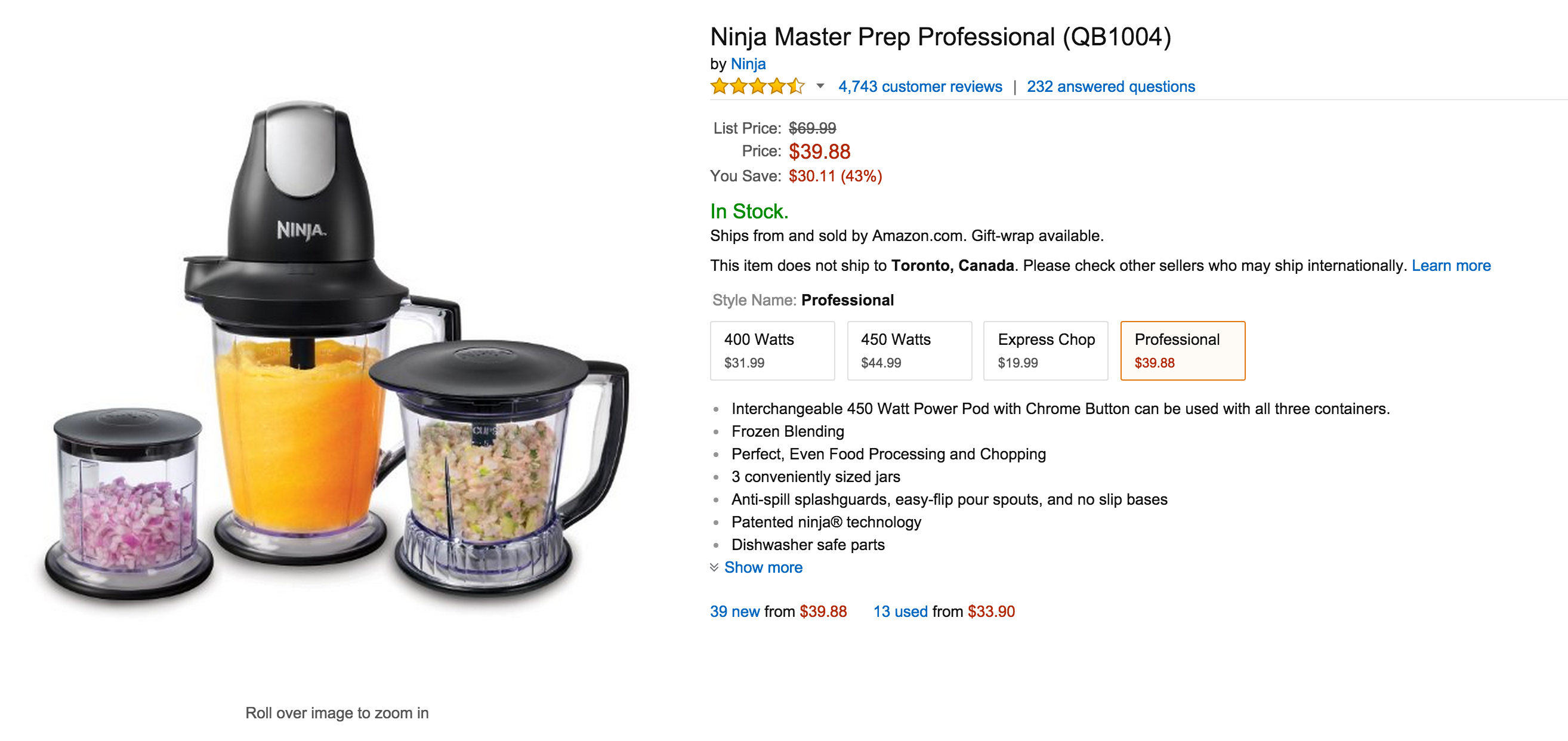 Ninja Master Prep Professional Blender (QB1004)