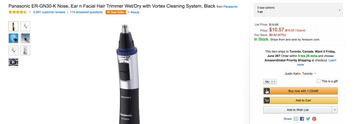 Panasonic Nose, Ear n Facial Hair Trimmer Wet:Dry with Vortex Cleaning System-sale-02