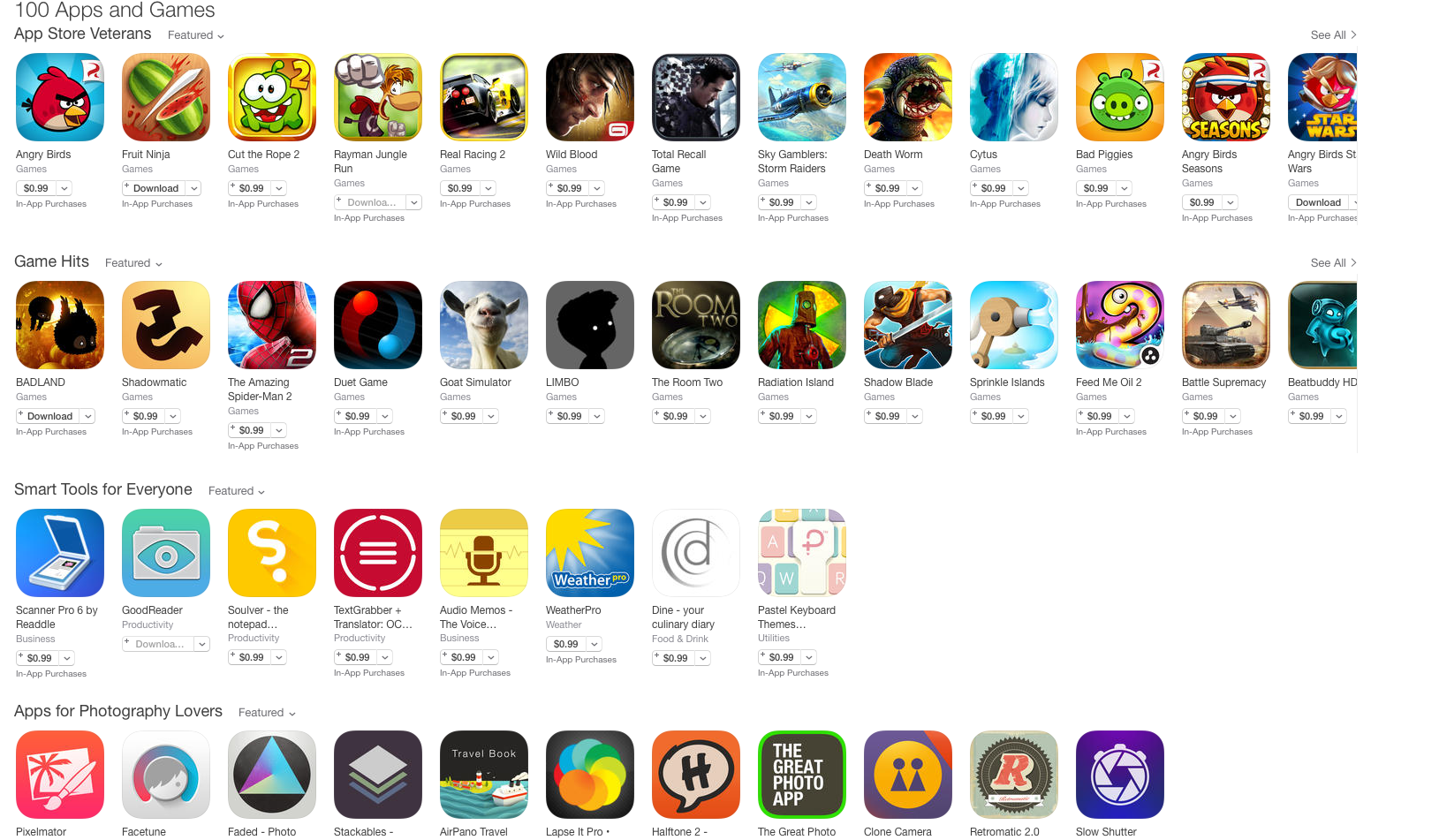 Apple launches massive iOS sale w/ 100 apps for $0.99 ea: Rayman, Angry