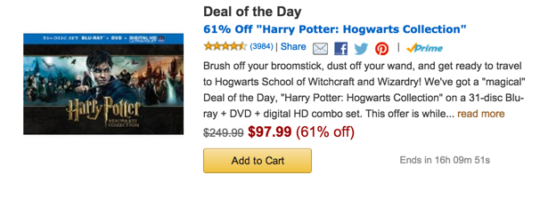 Amazon Gold Box - Harry Potter Hogwarts Collection on Blu-ray and DVD ...