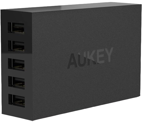 aukey-40w-8a-5-ports-usb-desktop-charging-station-wall-charger-with-alpower-tech-for-apple-android-and-other-usb-powered-mobile-devicesblack