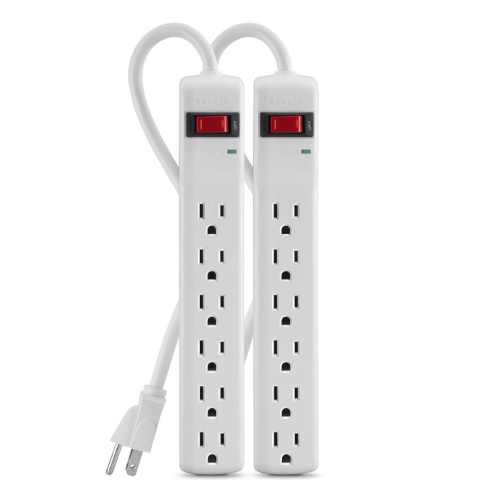Belkin 6-Outlet Surge Protector (2-Pack) with 2 ft. Cord