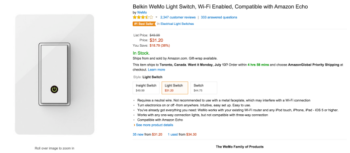 Belkin WeMo Wi-Fi Enabled Smart Light Switch-sale-02