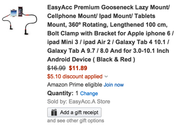 EasyAcc Premium Gooseneck Lazy Mount: Cellphone Mount: Ipad Mount