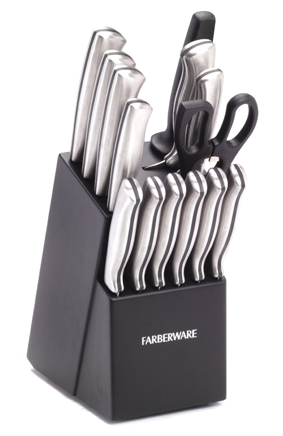Farberware 15-piece Stamped Stainless Steel Knife Block Set