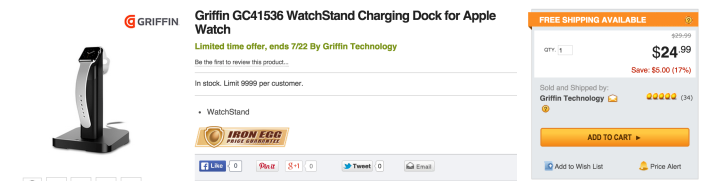 Griffin WatchStand Dual Charging Dock for Apple Watch and iPhone-sale-04