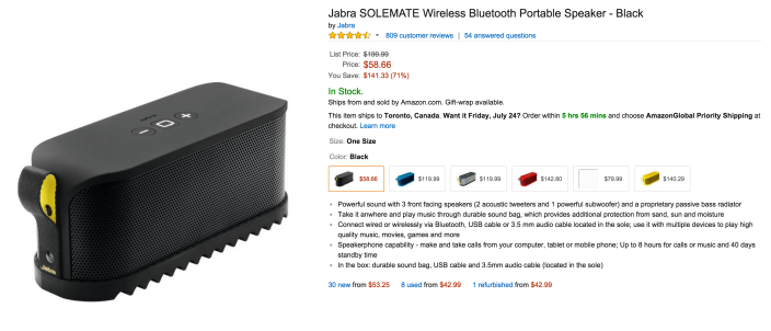 Jabra SOLEMATE Wireless Portable Bluetooth Speaker in black-sale-01