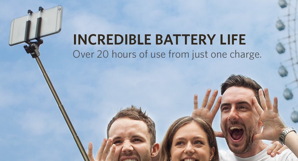 Anker 31-inch Bluetooth Selfie Stick for iPhone/Android $10 Prime