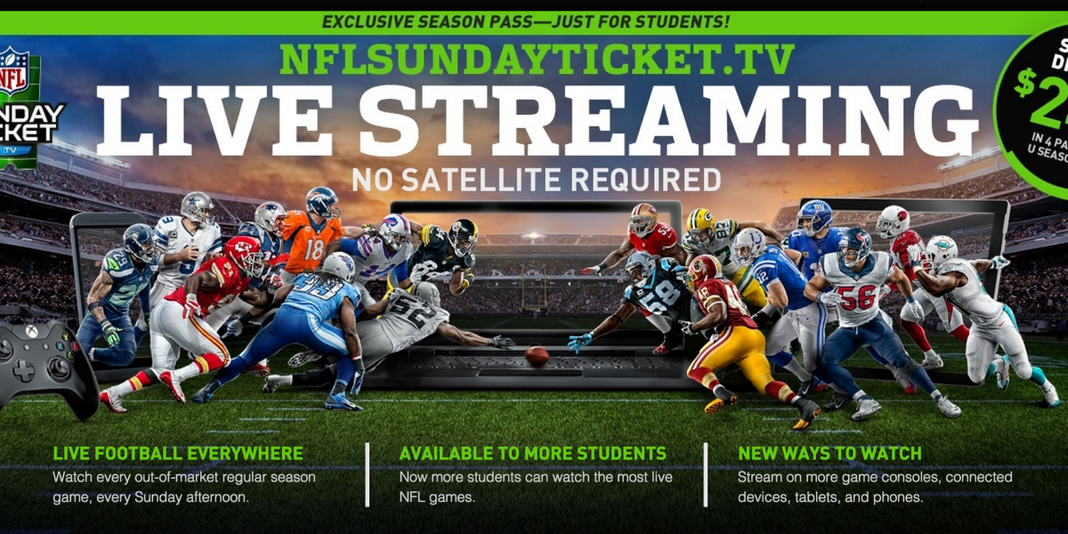 Stream nearly every NFL game for $100 w/ an eligible .edu email address  (Reg. $359)