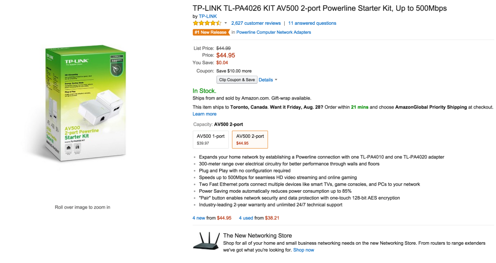 TP-LINK AV500 2-port Powerline Starter Kit (TL-PA4026 KIT)-sale-03