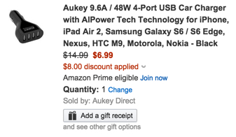Aukey 4-port usb car charger