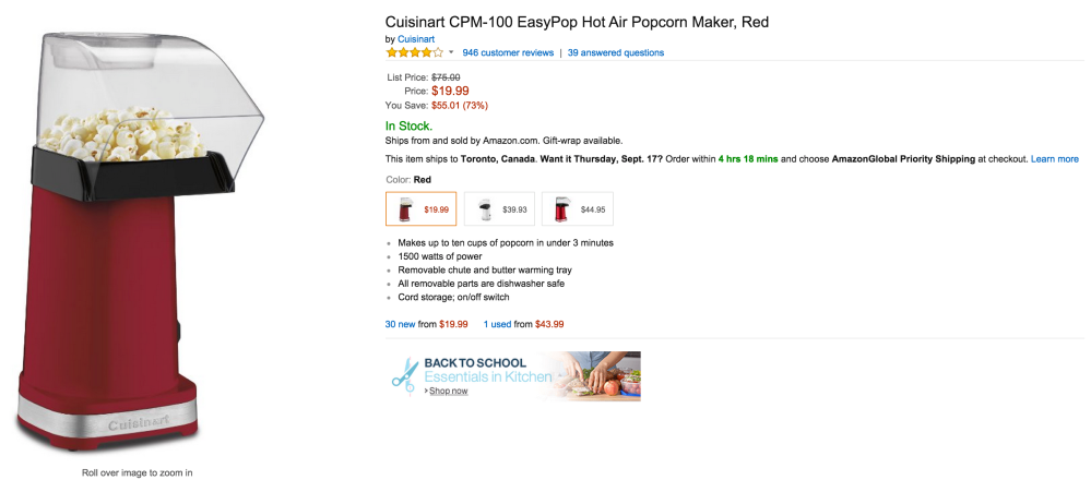 Cuisinart EasyPop Hot Air Popcorn Maker (CPM-100)-SALE-02