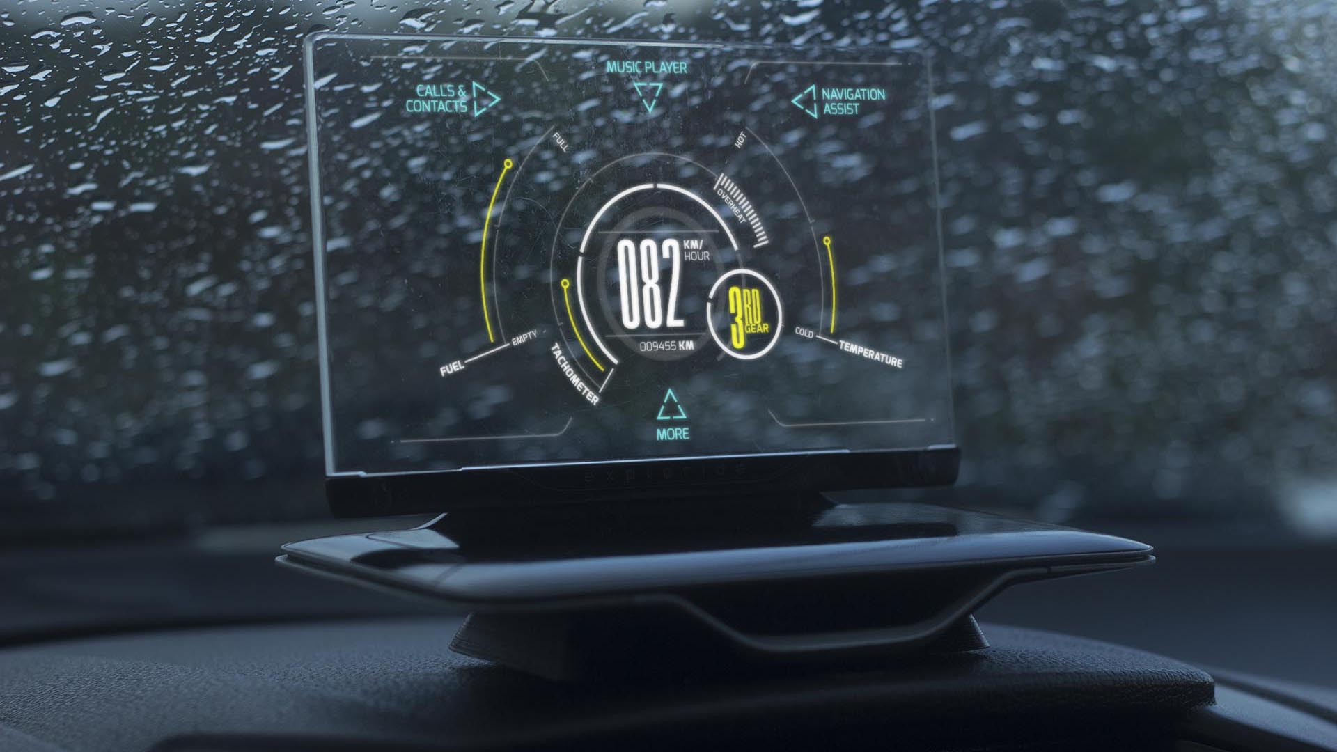 Exploride combines the best iPhone features into one safe head-up display  unit for your car