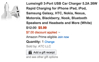 Lumsing 3-Port USB Car Charger