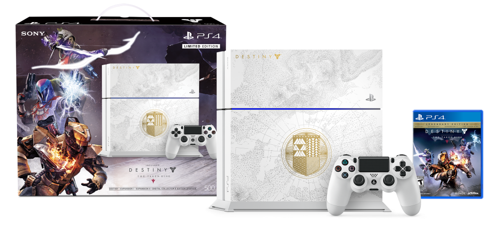 special edition white PlayStation 4 Destiny The Taken King bundle with a free copy of Metal Gear Solid V