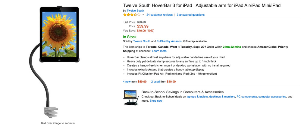 Twleve South HoverBar 3 Adjustable arm for iPad-sale-04