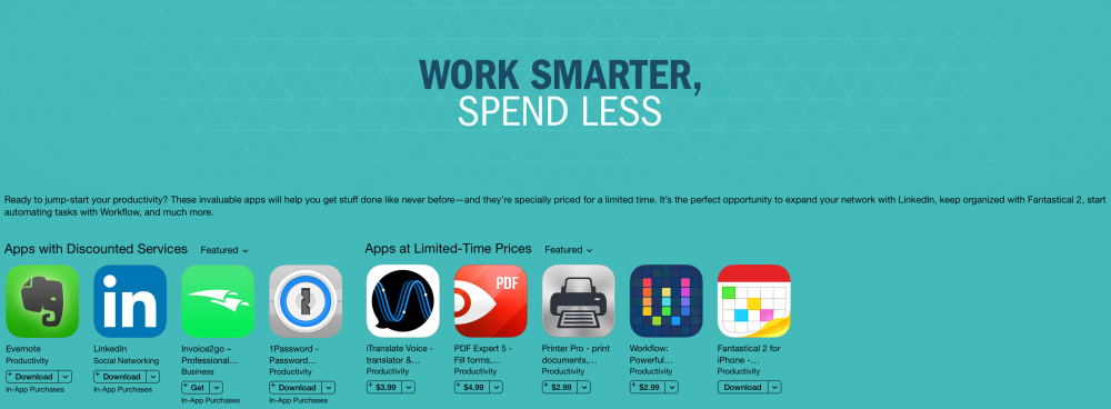 Work Smart-Spend Less-iOS-Apple-sale-01