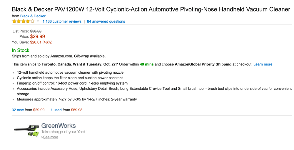 Black & Decker 12-Volt Cyclonic-Action Automotive Pivoting-Nose Handheld Vacuum Cleaner (PAV1200W)-sale-04