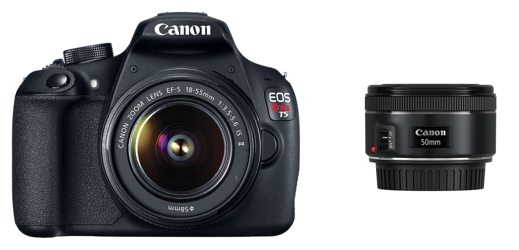 Canon Refurbished DSLR Sale T5 w/ 1855mm/50mm Lens Kit 241 shipped