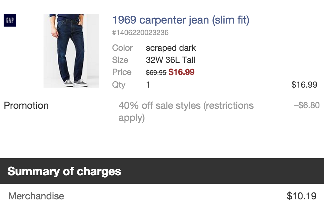 Fashion: Gap Fall Sale up to 75% off + extra 40% - 1969 Jeans from $10 ...
