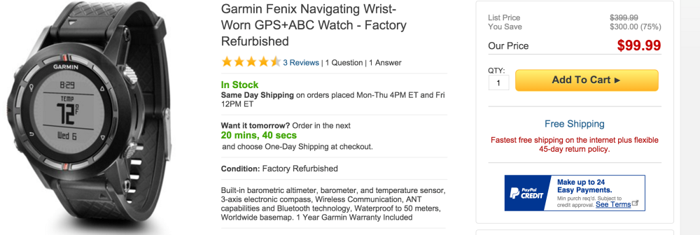 Garmin Fenix Navigating Wrist-Worn GPS+ABC watch-sale-04