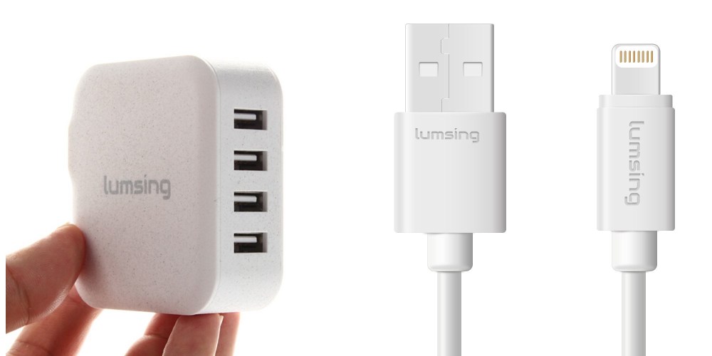 Lumsing 4-port charger and lightning cable combo