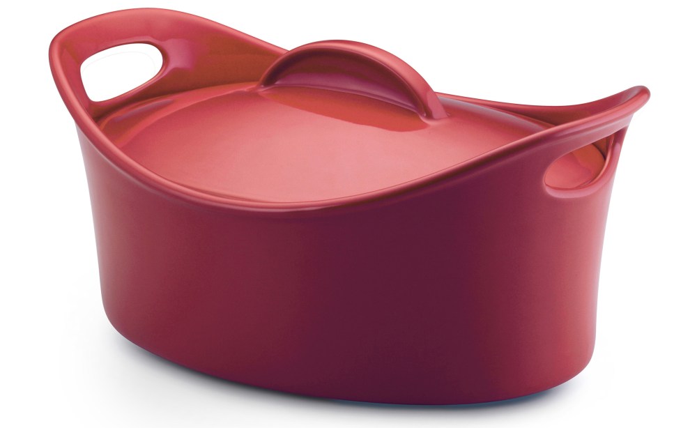 Rachael Ray Stoneware 4-1:4-Quart Covered Bubble and Brown Casseroval Casserole-sale-01