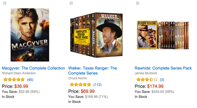 Save up to 71% on Action & Western TV Series