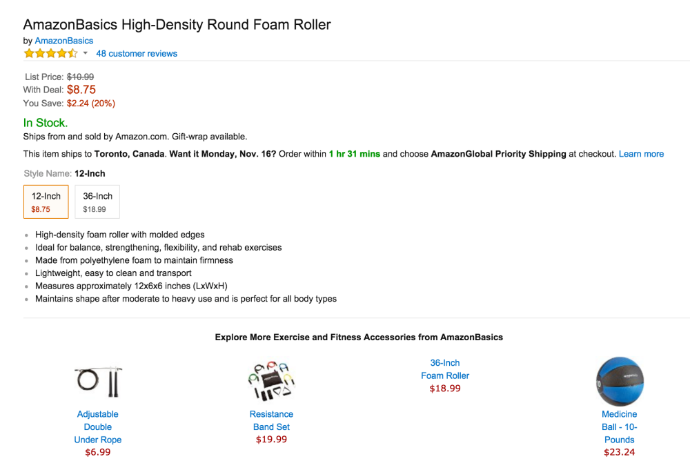 AmazonBasics High-Density Round Foam Workout Roller-sale-03
