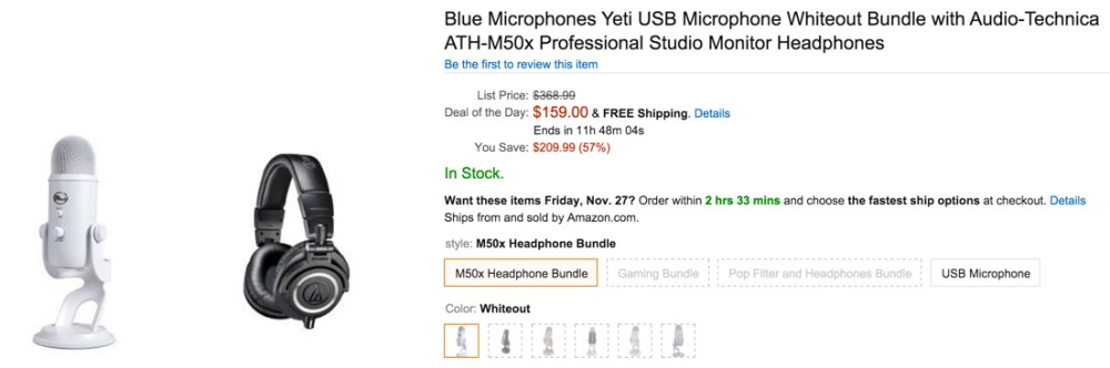 Blue Microphones Yeti USB Microphone - Whiteout