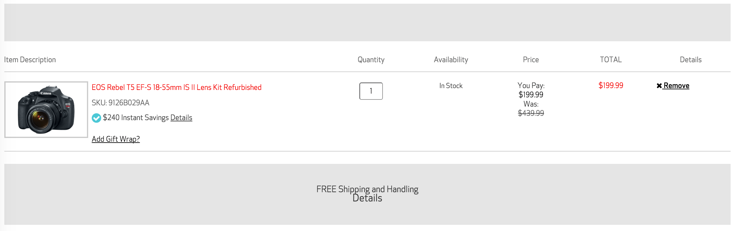 Canon Black Friday Sale T5 w/ 1855mm lens kit (refurb) 200 (Orig