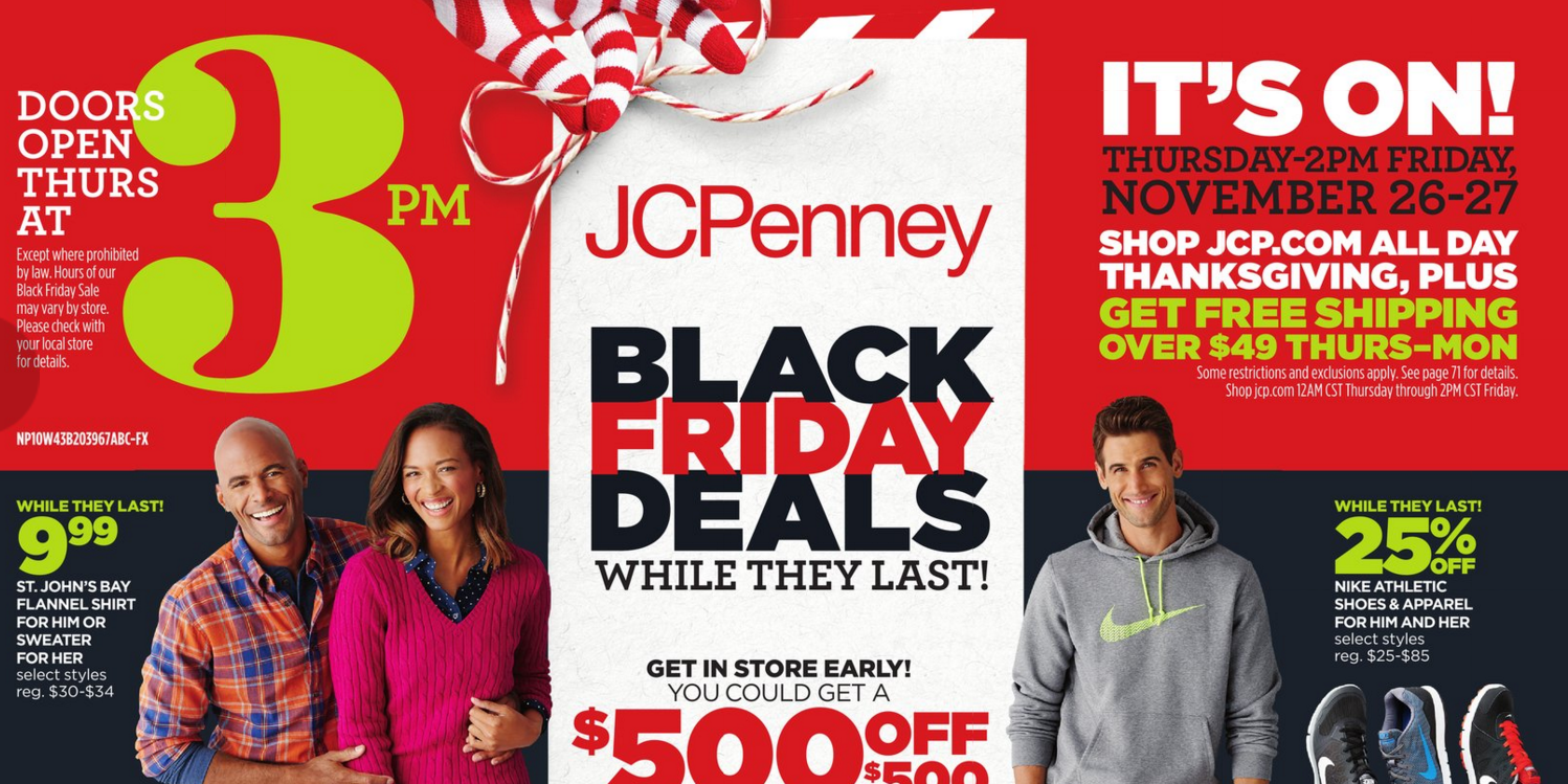 JCPenney Black Friday Ad Deals on home goods, appliances, clothing and