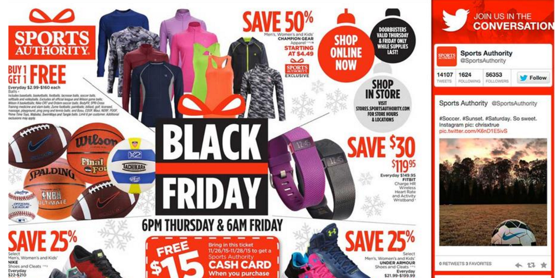 Sports Authority Black Friday Ad: Free gift cards w/ footwear