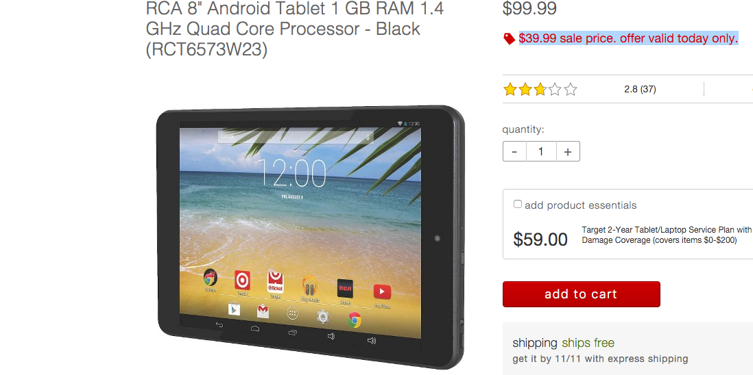 Target Cheap tablet