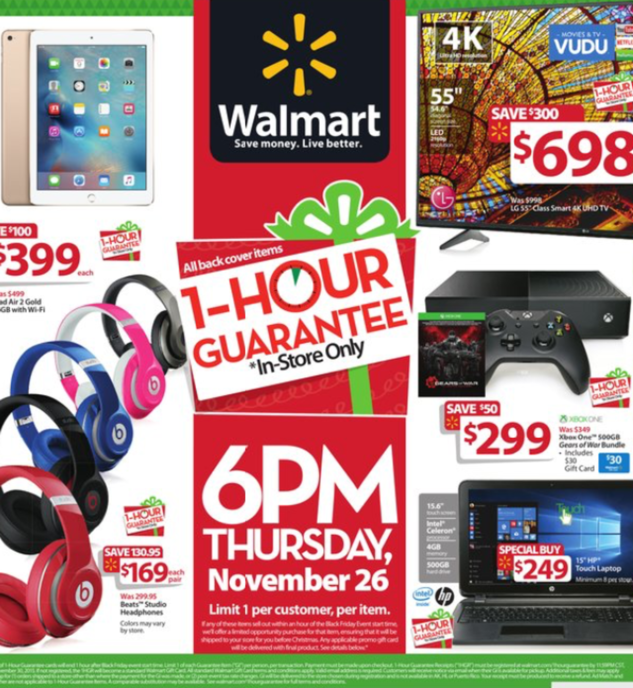Walmart&#39;s Black Friday ad leak hits with Xbox One/PS4 $299, 4K UHDTV deals, iPad Air 2 $100 off ...