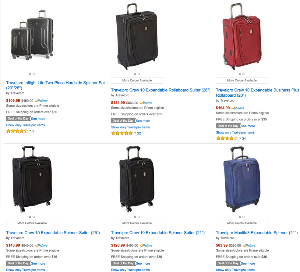 70% or More Off Travelpro Luggage