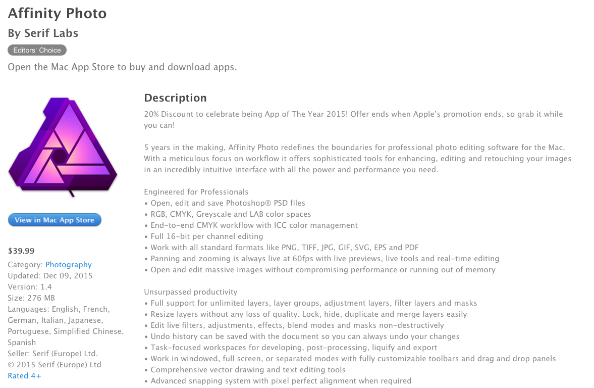 affinity designer mac app store