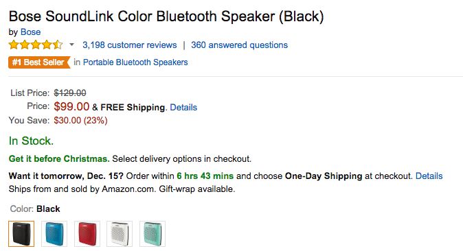 Bose SoundLink Color Bluetooth Speaker Amazon