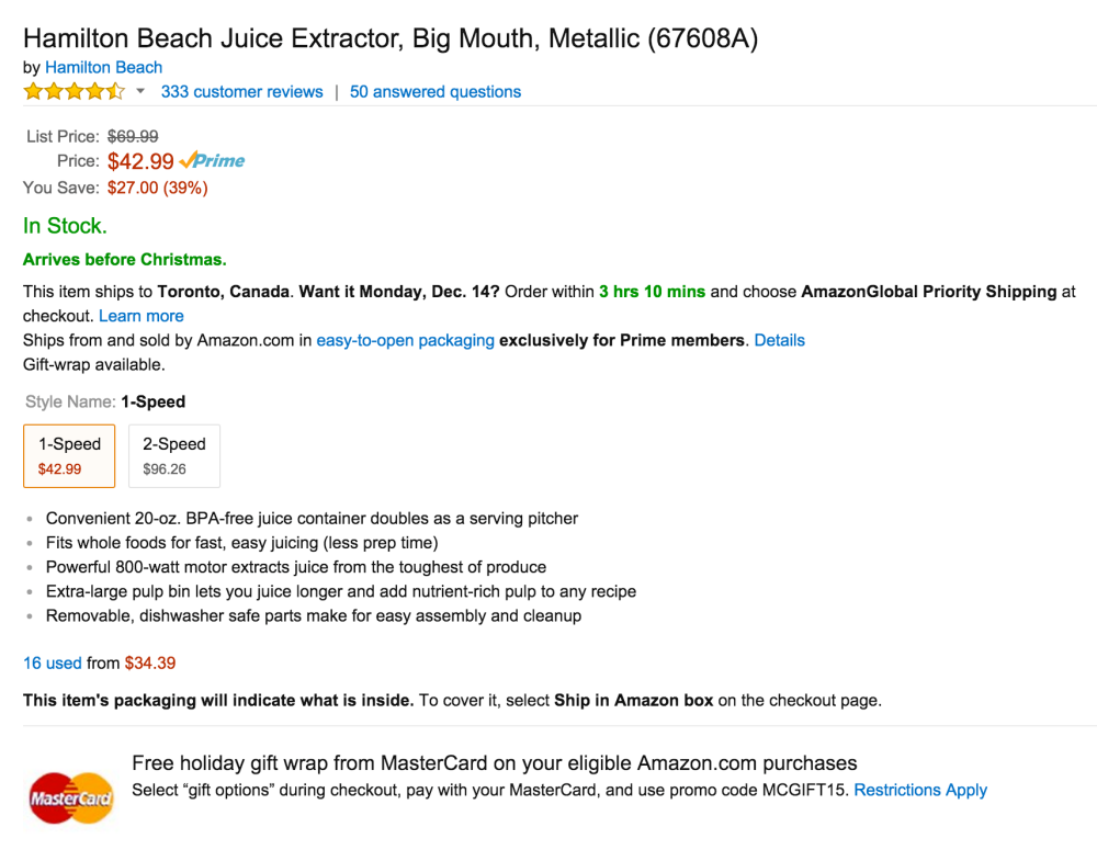 Hamilton Beach Big Mouth Juice Extractor in Metallic (67608A)-sale-02