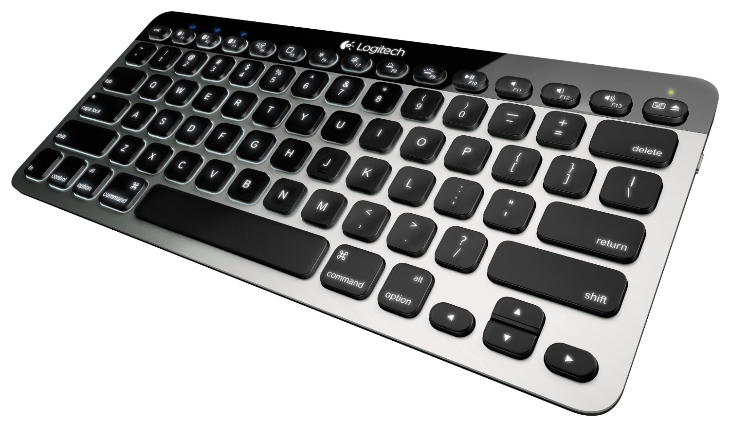 Logitech Bluetooth Easy-Switch K811 Keyboard for Mac, iPad, iPhone - Silver:Black