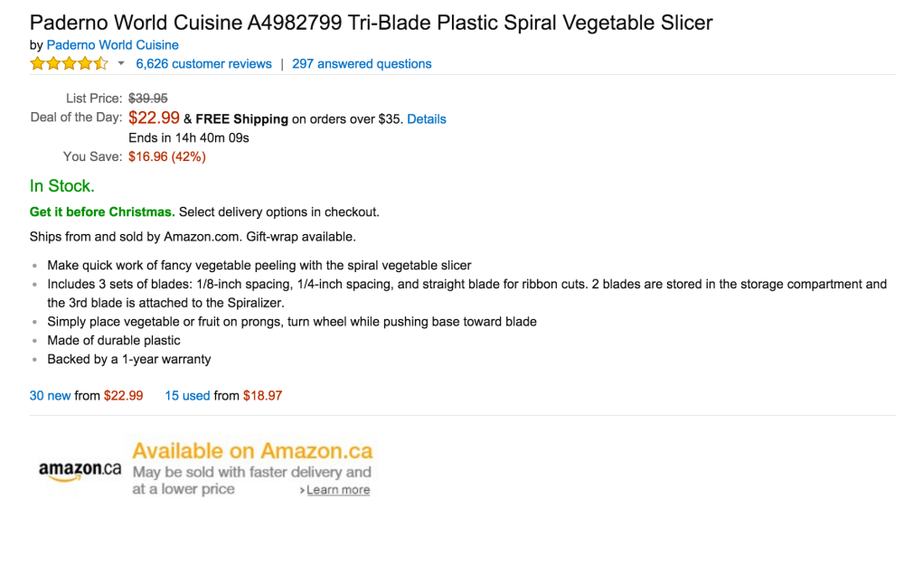 Paderno World CuisineTri-Blade Plastic Spiral Vegetable Slicer-sale-02