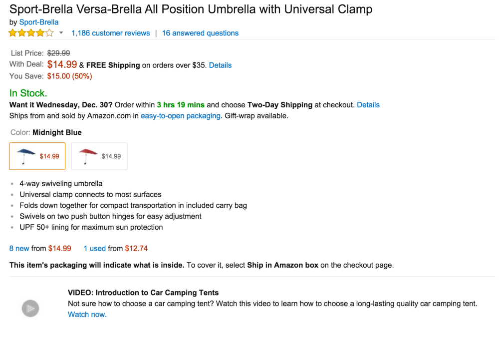 Sport-Brella Versa-Brella All Position Umbrella with Universal Clamp-sale-02