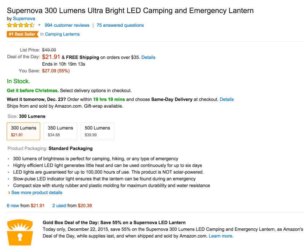 Supernova 300 Lumens Ultra Bright LED Camping and Emergency Lantern-4
