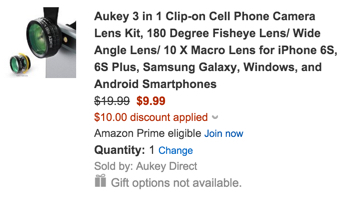 Aukey lenses at amazon