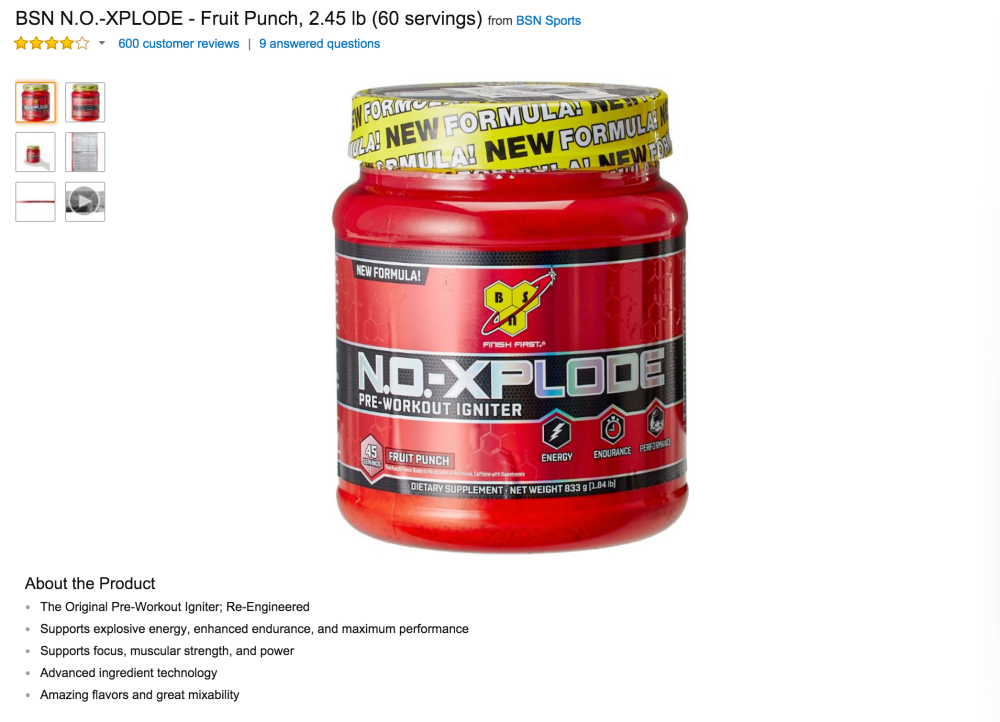 BSN N.O.-XPLODE (2.45 lb., 60 servings) pre-workout formula-2