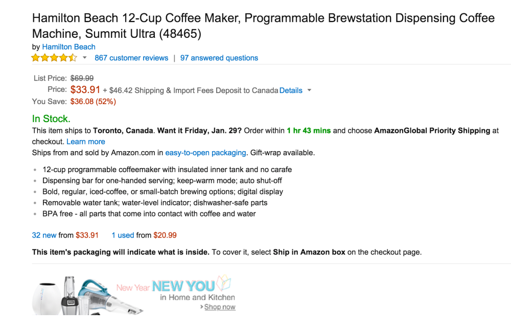 Hamilton Beach 12-Cup Coffee Maker (48465)-2