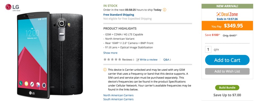 LG G4 US991 32GB Smartphone (Unlocked, Black Leather)