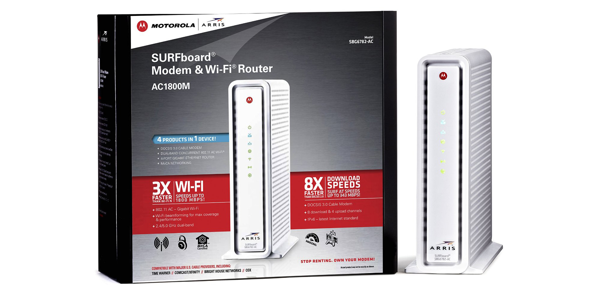 Motorola SURFboard DOCSIS 3.0 Cable Modem & 802.11AC WiFi Router 117